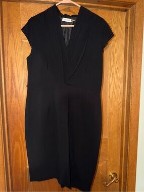 Calvin Klein Little Black Dress Sleeveless V Neck Size 14